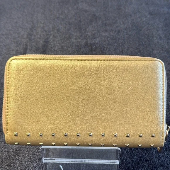 Badgley Mischka Vegan Leather Gold Studded Zippered Wallet (EUC) - Picture 4 of 17